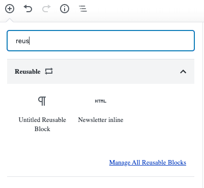 Drupal Gutenberg "reusable blocks" step 3