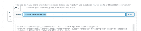 Drupal Gutenberg "reusable blocks" step 2