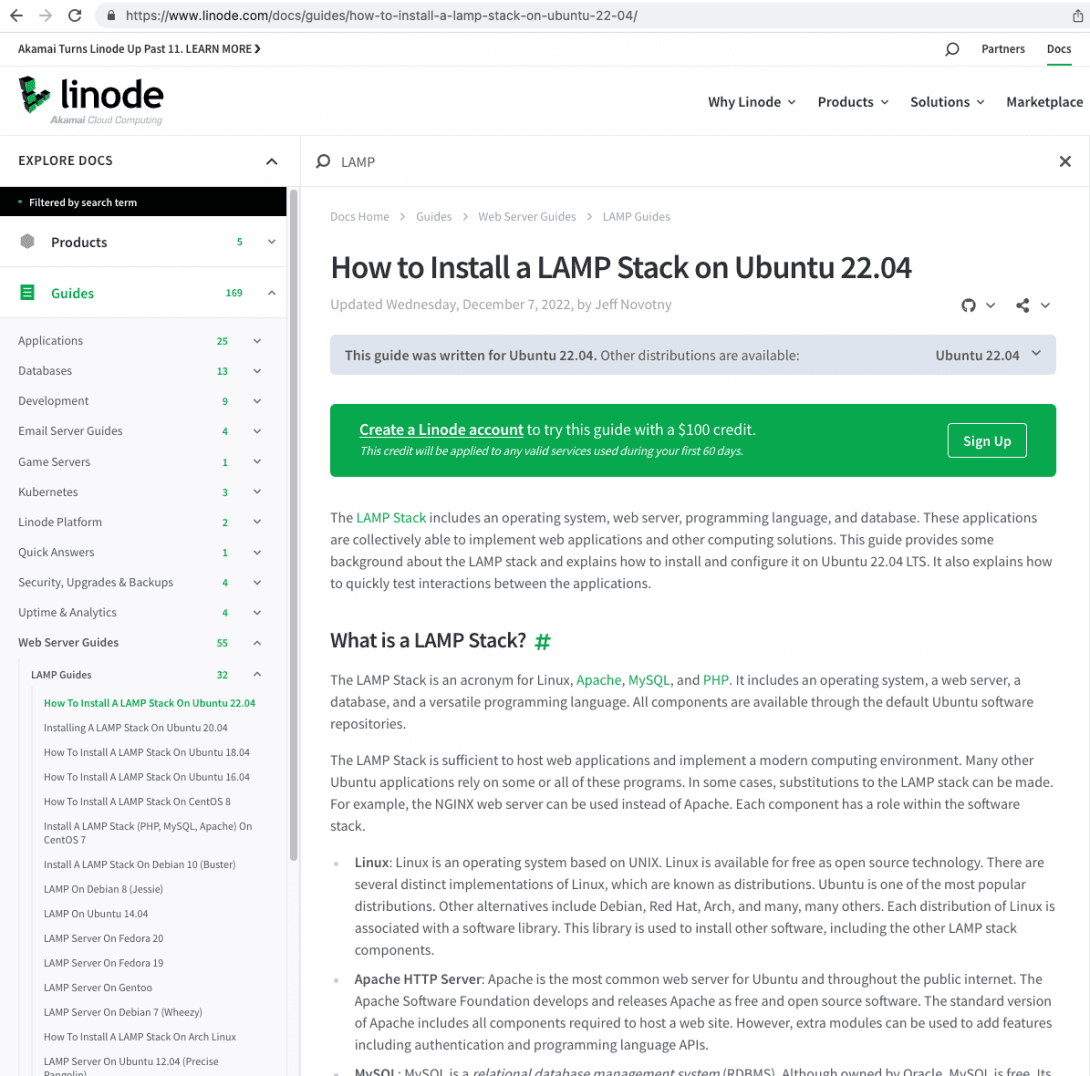 Linode LAMP installation guide