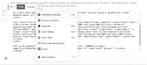 Drupal Gutenberg "reusable blocks" step 1