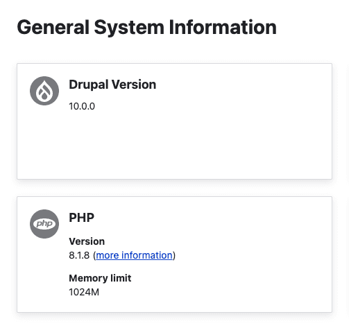 Drupal 10 status page