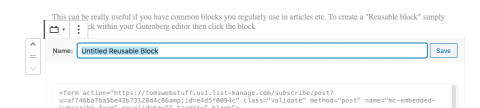 Drupal Gutenberg "reusable blocks" step 2