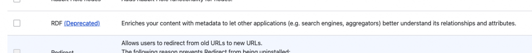 Deprecated module link